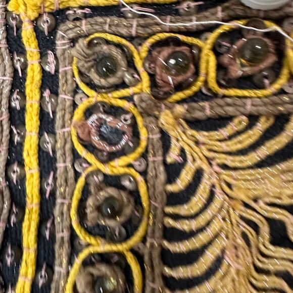 Antique Burmese Kalaga Embroidered Hand Sewn Horse Tapestry Flawed - Picture 14 of 14